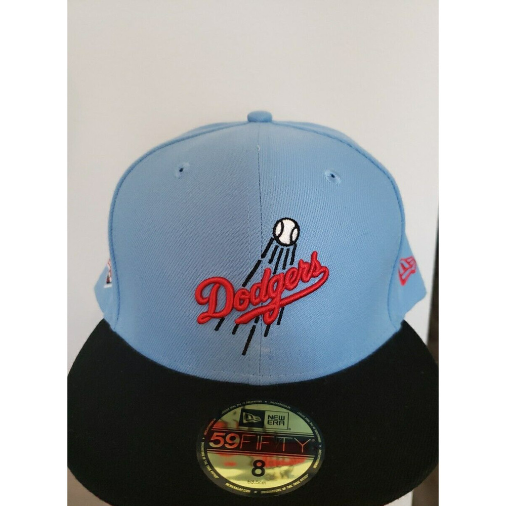 Los Angeles Dodgers Hat Cap 60th Anniversary Patch Blue Size 8 59Fifty New Era